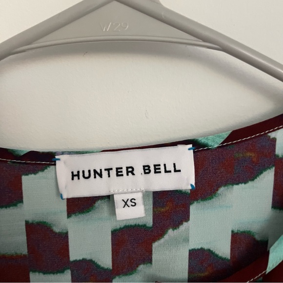 Hunter Bell Subway Tile Finley Blouse Multi Print Women's Top Size XS - Picture 5 of 9